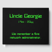 ネットワーク管理者の哀悼のゲストブック ゲストブック (正面)