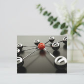 ネットワーク赤 ポストカード (スタンド正面)