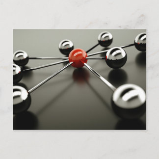 ネットワーク赤 ポストカード