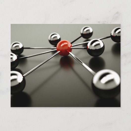 ネットワーク赤 ポストカード (正面)