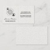 ネットワーク通信アイコン紙テクスチャ 名刺 (正面/裏面)