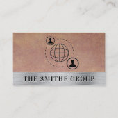 ネットワーク通信アイコン金属背景 名刺 (正面)