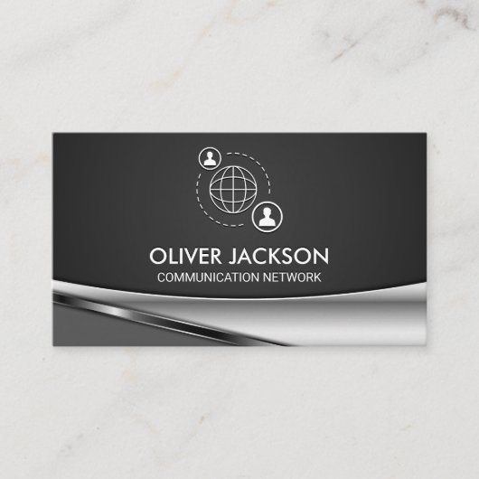 ネットワーク通信アイコン |ロ企業のゴ 名刺 (正面)