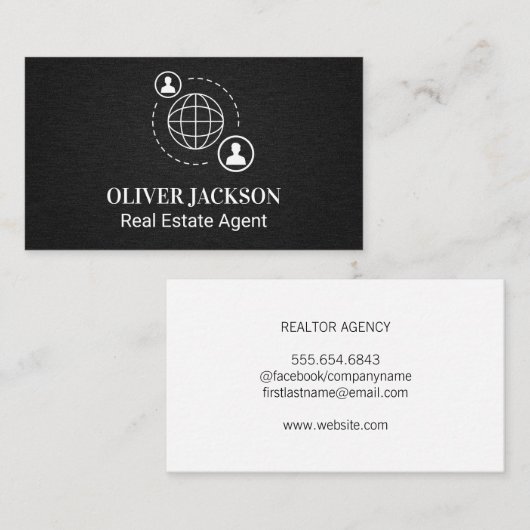 ネットワーク通信アイコン 名刺 (正面/裏面)