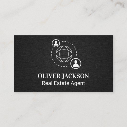 ネットワーク通信アイコン 名刺 (正面)