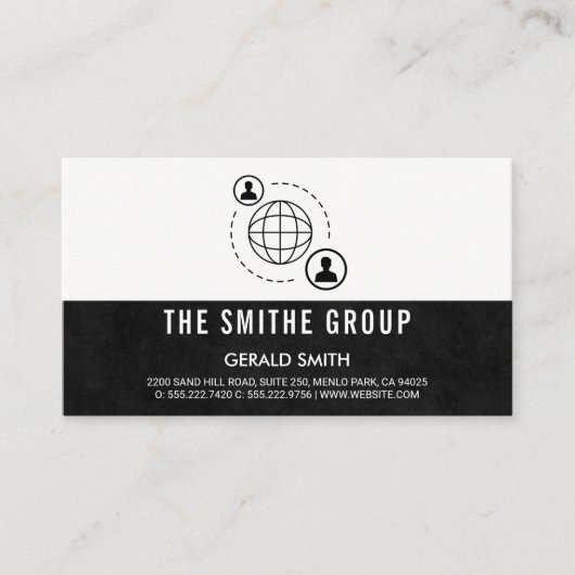 ネットワーク通信アイコン 名刺 (正面)