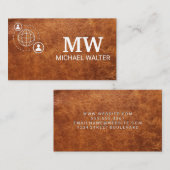 ネットワーク通信モノグラム |レザー 名刺 (正面/裏面)