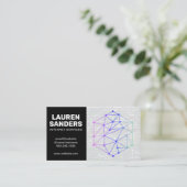 ネットワーク |テクニカルジオメトリックロゴ 名刺 (スタンド正面)