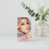 ネットワークQRコードで構成されるアーティストの縦型写真Bu 名刺 (スタンド正面)