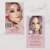 ネットワークQRコードで構成されるアーティストの縦型写真Bu 名刺 (正面/裏面)