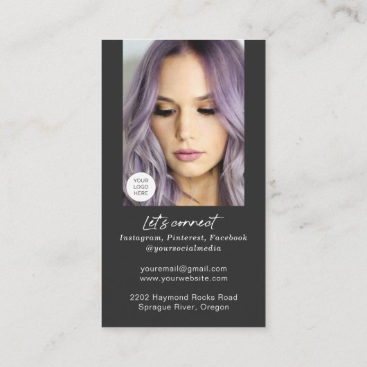 ネットワークQRコードで構成されるアーティストの縦型写真Bu 名刺 (裏面)