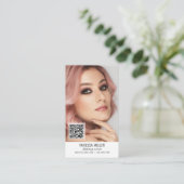 ネットワークQRコードで構成されるアーティストの縦型写真Bu 名刺 (スタンド正面)