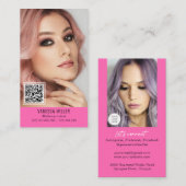 ネットワークQRコードで構成されるアーティストの縦型写真Bu 名刺 (正面/裏面)