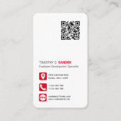 ネットワークQRコードプロフェッショナルソーシャルメディアレッドB 名刺 (正面)