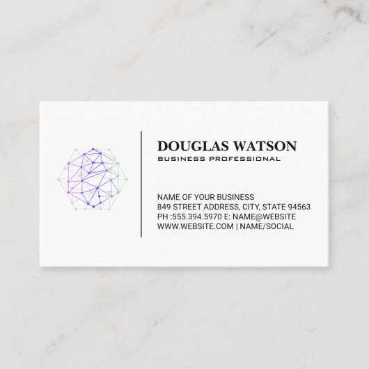 ネットワーモダンクカラフルテックロゴ 名刺 (正面)