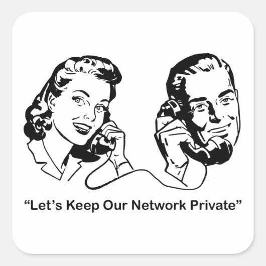 ネットワー保クのプライベートテユーモアのあるック スクエアシール (正面)