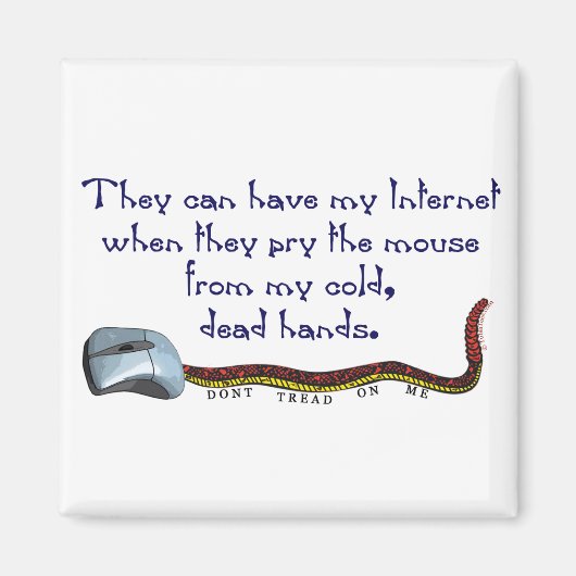 ネット中立性 – マウスを噛む マグネット (正面)