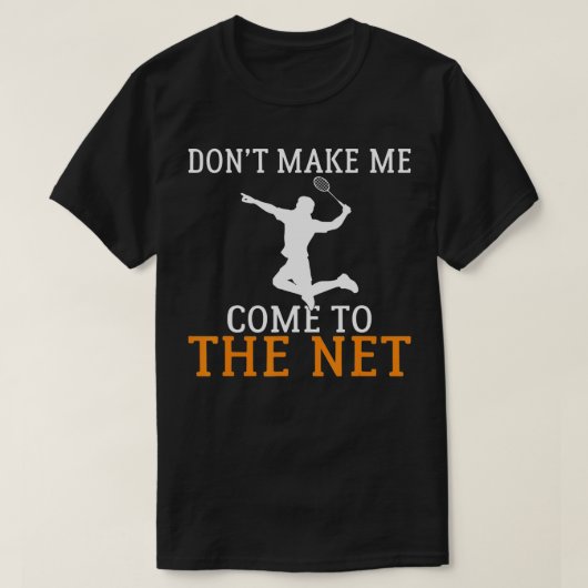 ネット来バドミントンにおもしろいは Tシャツ (デザイン正面)