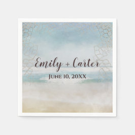 ネット結婚海ビーチ スタンダードカクテルナプキン