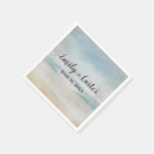 ネット結婚海ビーチ スタンダードカクテルナプキン (角)