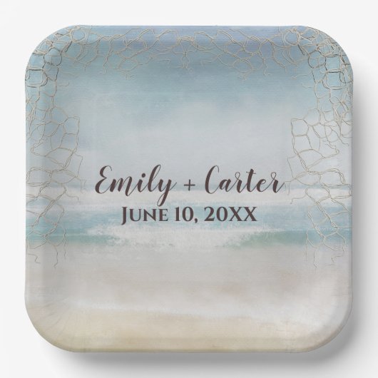 ネット結婚海ビーチ ペーパープレート (正面)