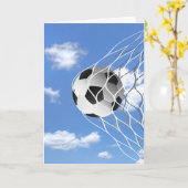 ネット誕生日のサッカーボール カード (黄色い花)