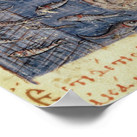 ネット魚釣り ポスター (角)