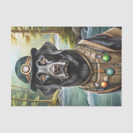 ネッドは湖に行く,ブラックラボ魚釣りベスト 薄葉紙 (正面)