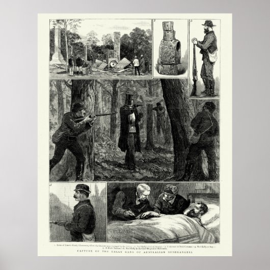 ネッド・ケリー集団の捕獲 ポスター (正面)