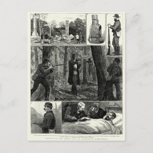 ネッド・ケリー集団の捕獲 ポストカード (正面)