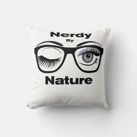 ネディーバイ自然おもしろいギークデザイン(眼鏡付) クッション (正面)
