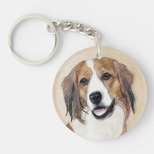 ネデランド·コイケルホンジ絵画ェ犬芸術 キーホルダー