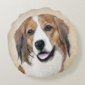 ネデランド·コイケルホンジ絵画ェ犬芸術 ラウンドクッション (裏面)