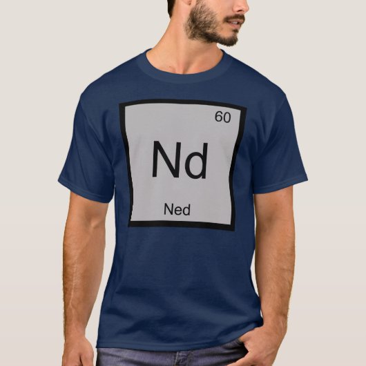 ネドネーム化学元素周期表 Tシャツ (正面)