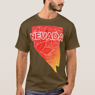 ネバカラフルダのマンダラ美術の地図と文字in re tシャツ