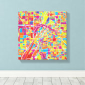ネバカラフルダの地図、ラスベガス キャンバスプリント (インサイチュ (ウッドフロア))