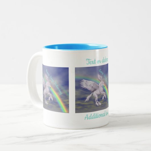 ネバストップスの引用文ユニコーンパーソナライズされた ツートーンマグカップ (正面左)
