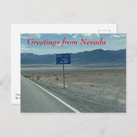ネバダからの挨拶 ポストカード (正面/裏面)