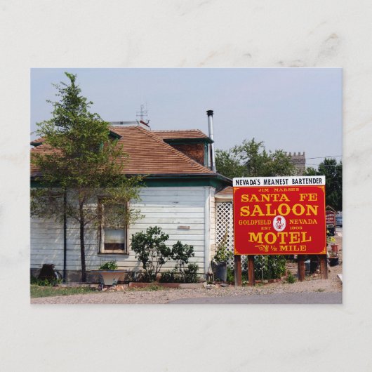 「ネバダで最も卑劣なバーテンダー」 ゴールドフィールドネバダ ポストカード (正面)