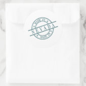 ネバダのグリーンラウンドゴムスタンプロゴで作成 ラウンドシール (バッグ)