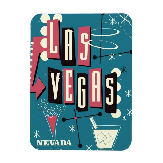 ネバダのヴィンテージ旅行ポスターを結婚するラスベガス マグネット (縦)