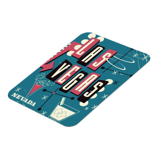 ネバダのヴィンテージ旅行ポスターを結婚するラスベガス マグネット (左側)