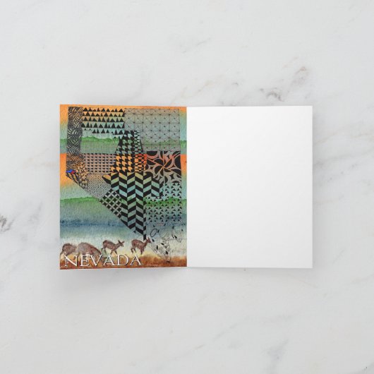 ネバダの地図のあいさつ絵を描きカードの州 カード (内部)
