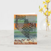 ネバダの地図のあいさつ絵を描きカードの州 カード (黄色い花)