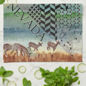 ネバダの地図デザートキッチン絵を描タオルの州 キッチンタオル (折り畳み)