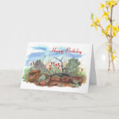 ネバダの砂漠のインドペイントブラシバースデー・カード カード (黄色い花)