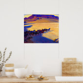 ネバダの野生の馬バイメイナード・ディクソン ポスター (キッチン)