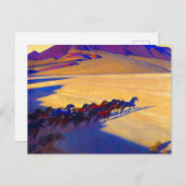 ネバダの野生の馬バイメイナード・ディクソン ポストカード (正面/裏面)