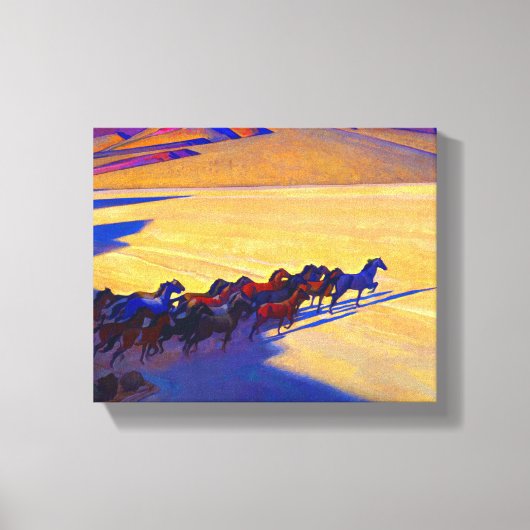 ネバダの野生の馬, 1927メイナード・ディクソン キャンバスプリント (正面)