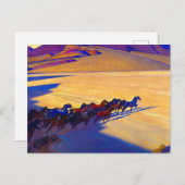 ネバダの野生の馬， 1927メイナード・ディクソン ポストカード (正面/裏面)